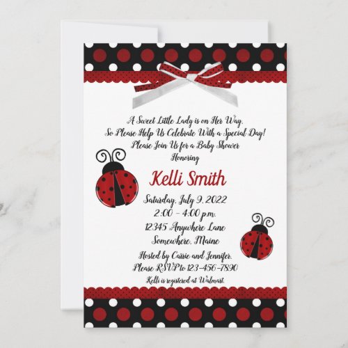 Little Ladybug Baby Shower Invitations