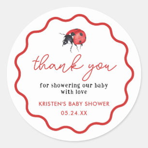 Little Ladybug Baby Shower Thank You Favors Classic Round Sticker