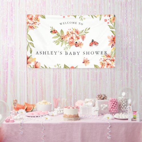 Little Ladybug  Baby Shower Welcome Banner