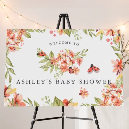 Little Ladybug  Baby Shower Welcome Sign