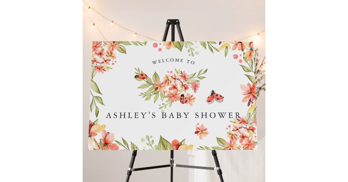 Little Ladybug | Baby Shower Welcome Sign | Zazzle