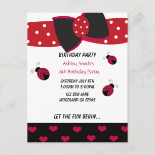Little Ladybug Birthday Invitation