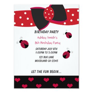 Little Ladybug Birthday Invitation