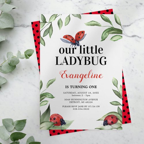 Little Ladybug Birthday Invitation