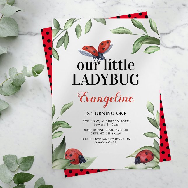Little Ladybug Birthday Invitation (Creator Uploaded)