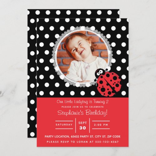 Little Ladybug Birthday Invitation