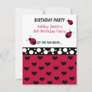 Little Ladybug Birthday Invitation