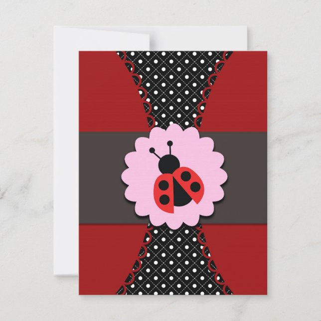 Little Ladybug Birthday Invitation for Kids (Front)