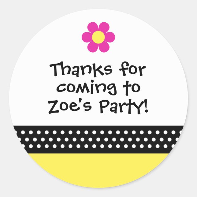 Little Ladybug Birthday Party Favor Sticker (Front)