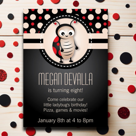 Little Ladybug Birthday Party Invitation