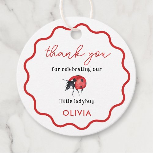 Little Ladybug Birthday Party Thank You Favor Tags