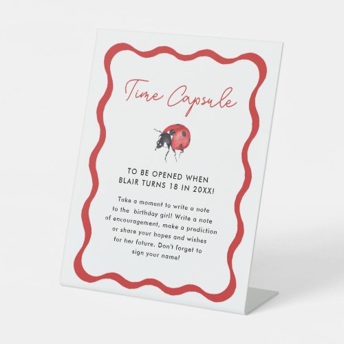 Little Ladybug Birthday Party Time Capsule Sign