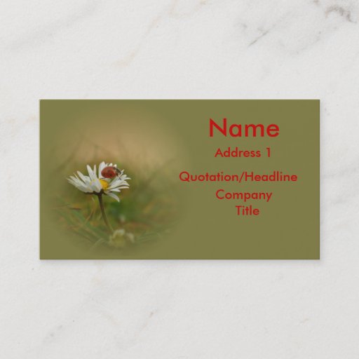 Customizable Little ladybug business card