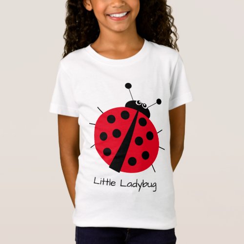 Little Ladybug cute cartoon fun red girly kids T_Shirt