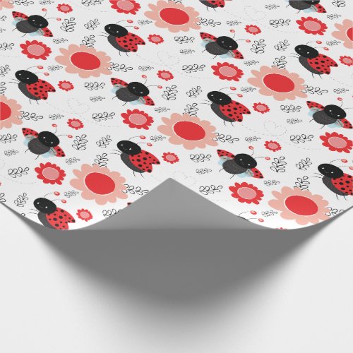 Little Ladybug Cute Pattern Party Wrapping Paper