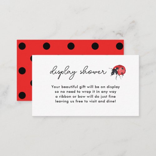 Little Ladybug Display Shower  Enclosure Card