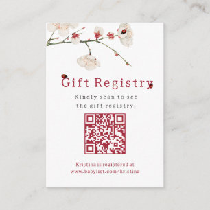 Little Ladybug Elegant Gift Registry Baby Shower Enclosure Card