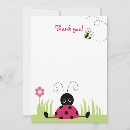 Little Ladybug Flat Thank you note cards