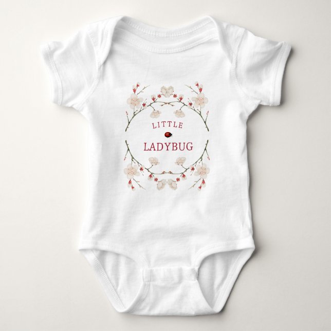 Little Ladybug Floral Baby Bodysuit (Front)
