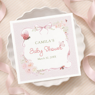 Little Ladybug Garden Girl Baby Shower Napkins