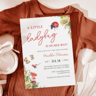 Little Ladybug Girl Baby Shower Invitation