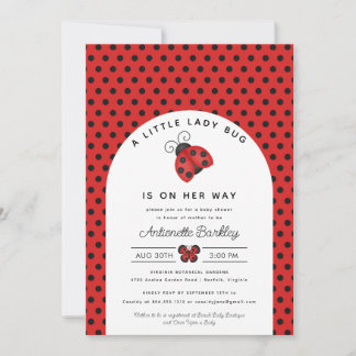 Little Ladybug Girl Baby Shower Invitation