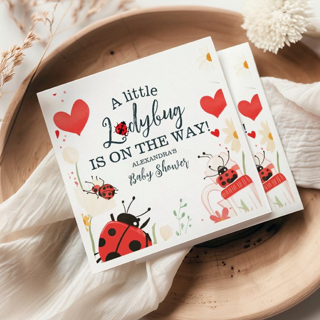 Little Ladybug Girl Baby Shower Napkins (Creator Uploaded)