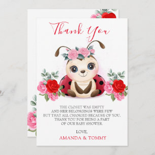 Little Ladybug Girl Baby Shower Thank You
