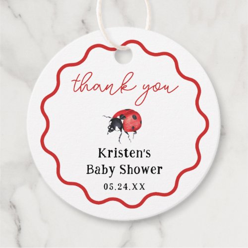 Little Ladybug Girl Baby Shower Thank You Favors Favor Tags