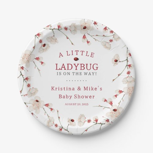 Little Ladybug Girl Vintage Paper Plates