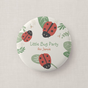 Little Ladybug Kid's Party Guest Button Favor