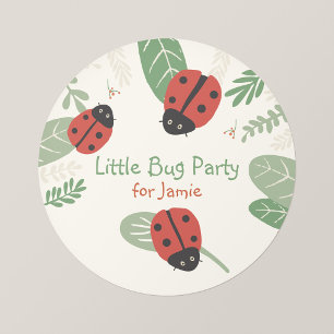 Little Ladybug Kid's Party Round Stickers