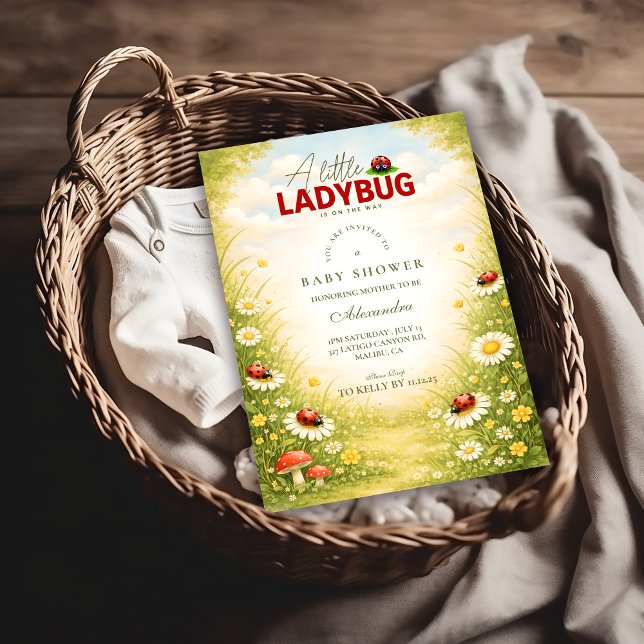 Little Ladybug Meadow Celebration Baby Shower Invitation (Creator Uploaded)
