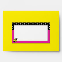 Little Ladybug Party - Flower Lined Envelope