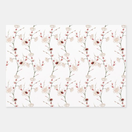 Little Ladybug Pattern Boho  Wrapping Paper Sheets