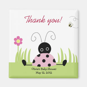 Little Ladybug (Pink) Baby Shower Favor Magnet
