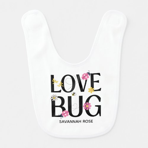 Little Ladybug Pink Girl Baby Shower  Bib