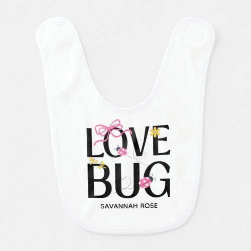 Little Ladybug Pink Girl Baby Shower Bib