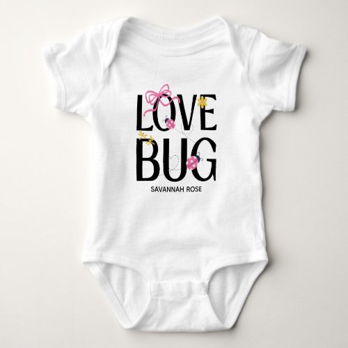 Little Ladybug Pink Girl Baby Shower  Bodysuit