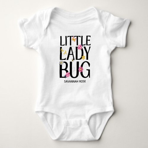Little Ladybug Pink Girl Baby Shower Bodysuit