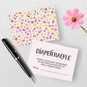 Little Ladybug Pink Girl Baby Shower  Enclosure Card