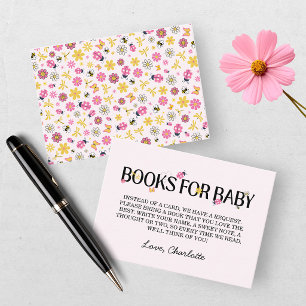 Little Ladybug Pink Girl Baby Shower  Enclosure Card