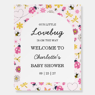 Little Ladybug Pink Girl Baby Shower  Foam Board