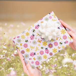 Little Ladybug Pink Girl Baby Shower  Wrapping Paper Sheets