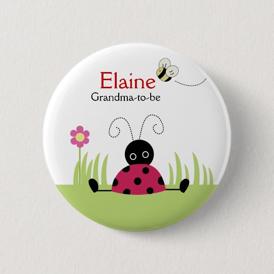 little ladybug red name tag personalized button zazzlecom
