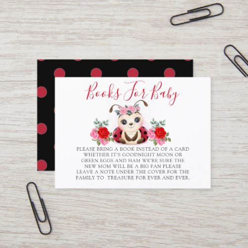Little Ladybug Red Pink Floral Girl Books For Baby Business Card