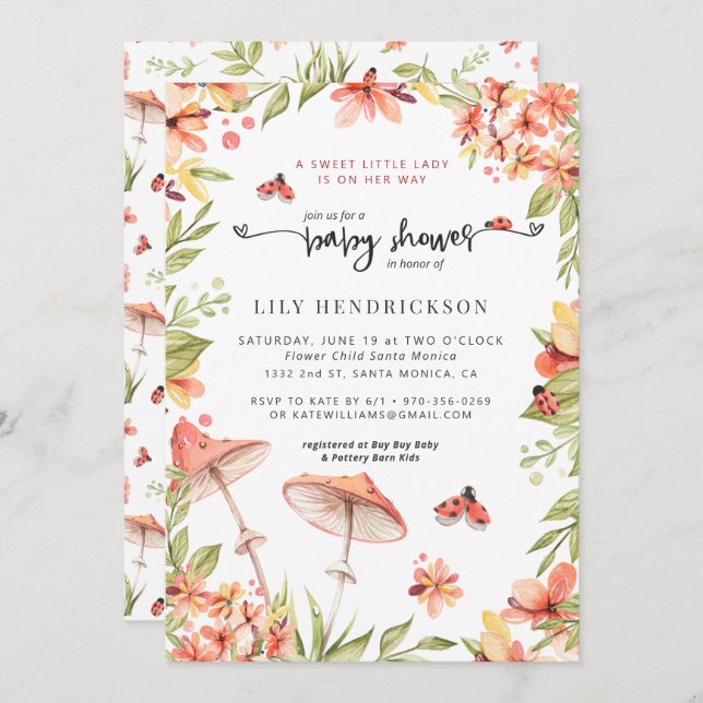 Little Ladybug | Spring Baby Shower Invitation (Front/Back)
