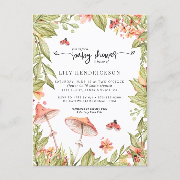Little Ladybug Spring Baby Shower Invitation Zazzle Spring Baby Shower Invitation
