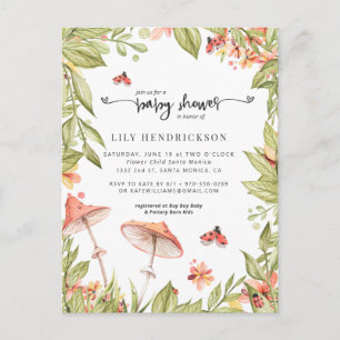 Little Ladybug   Spring Baby Shower Invitation Postcard