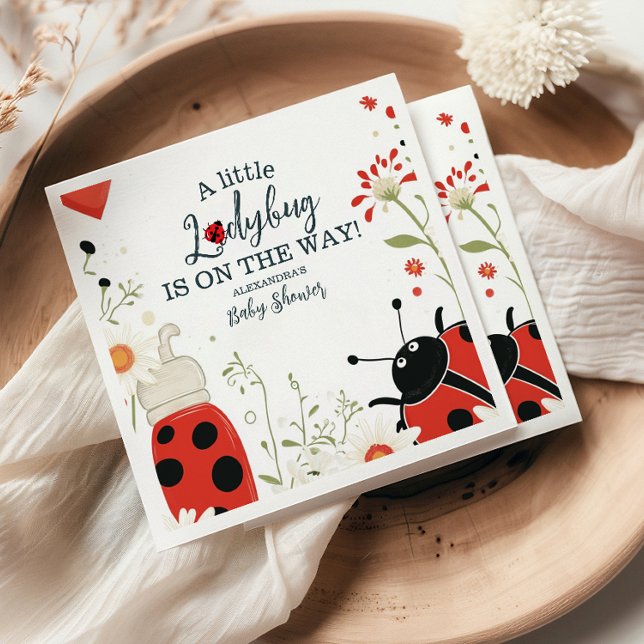 Little Ladybug Spring Baby Shower Napkins (Creator Uploaded)